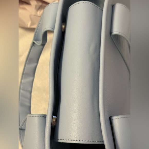NWT Steve Madden BWEBBER-EL Light Blue Soft Faux Leather Tote w/Adjustable Strap - Picture 10 of 15